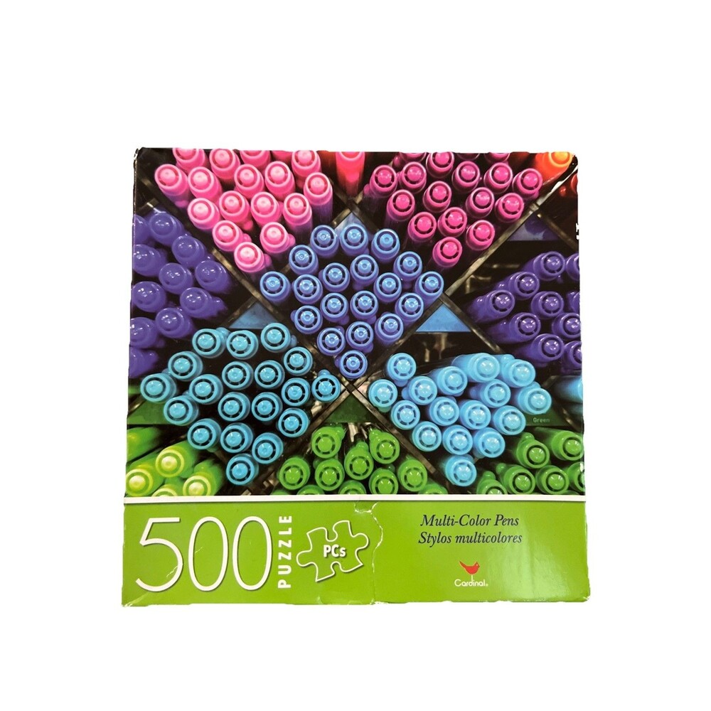 Cardinal 500 Pc Jigsaw Puzzle Multicolored Pens 14 in by 11 in New